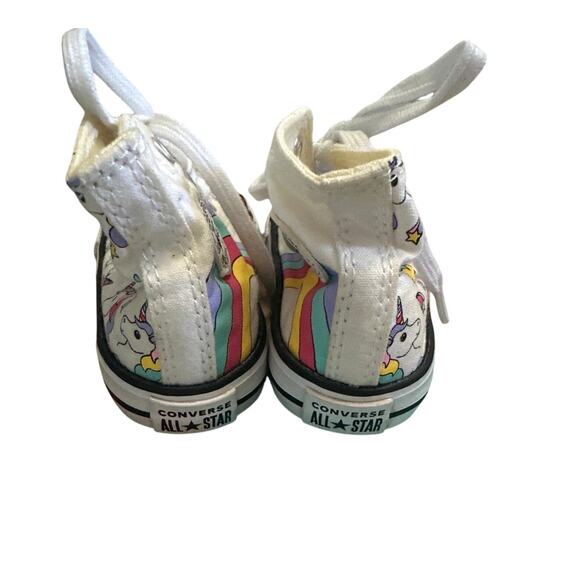 Converse Rainbow Unicorn Hi Top Sneakers Size Baby Toddler Size 4 - Picture 5 of 6